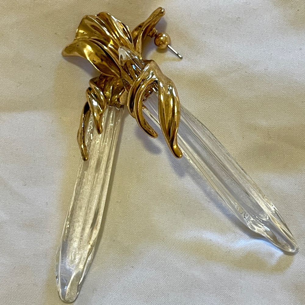 H&M Gold and Clear Earrings